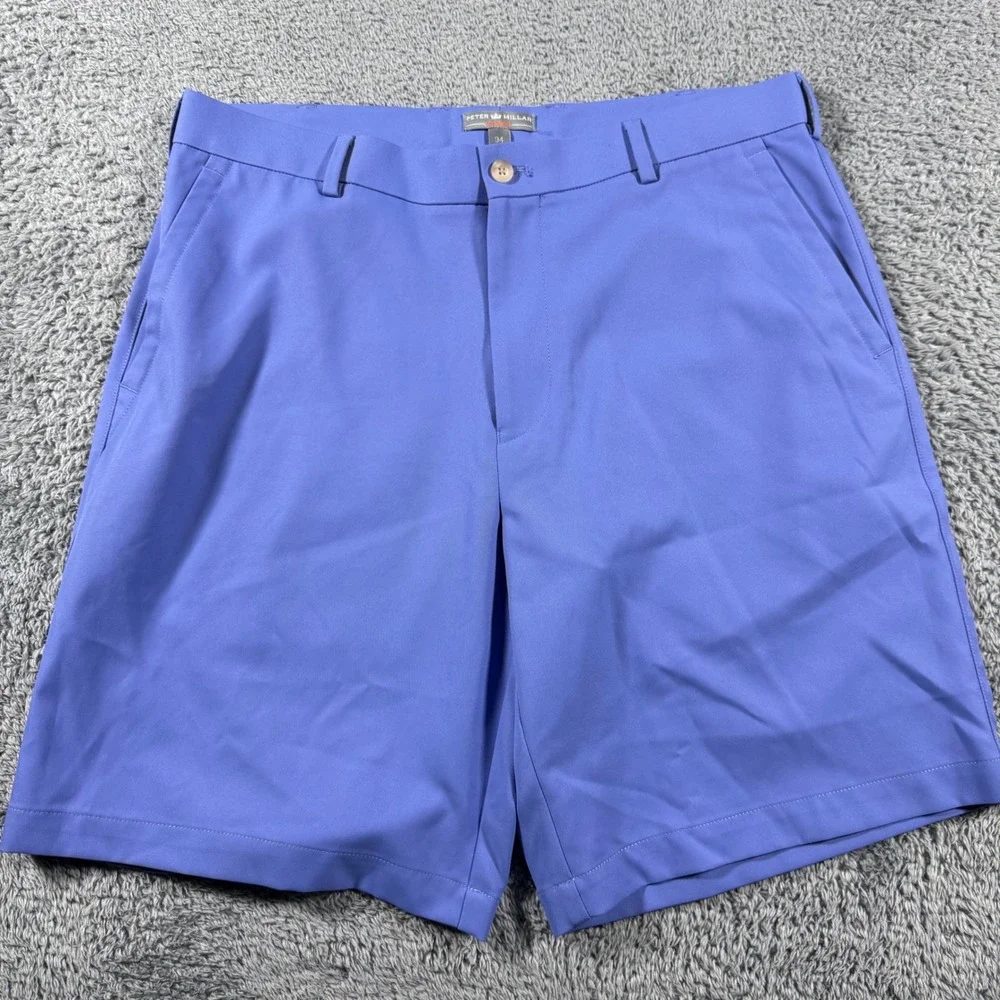Peter Millar Performance Salem Golf Shorts Mens 34 Blue Wicking  MS15EB82